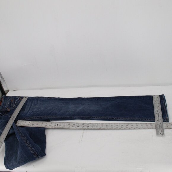 Rock Revival Jeans Womens 28 Gwen Boot Blue Flap Thick Stitch Low Rise Denim - Picture 8 of 14